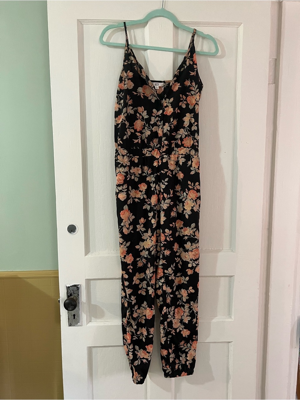 Floral Black Spaghetti-Strap Jumpsuit Jack by BB Dakota